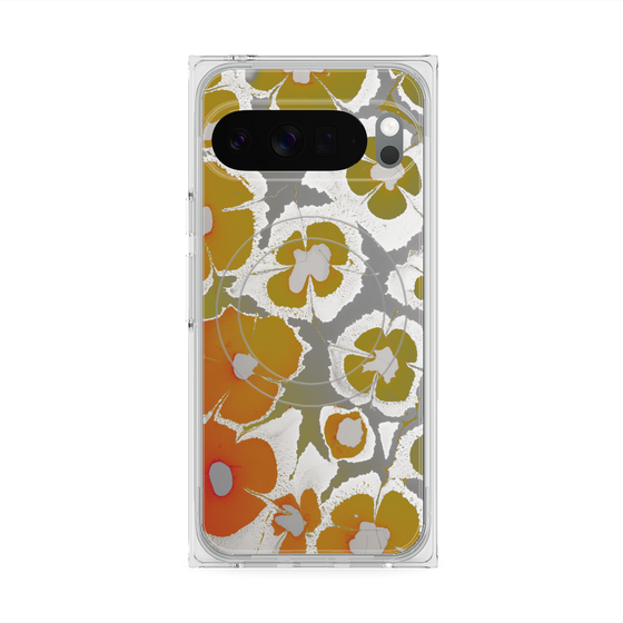 Premium Square Case with Pixelsnap［ y2k(Year2000) - Flower - Yellow Gray ］