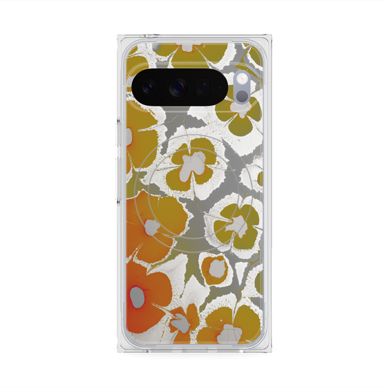 Premium Square Case with Pixelsnap［ y2k(Year2000) - Flower - Yellow Gray ］