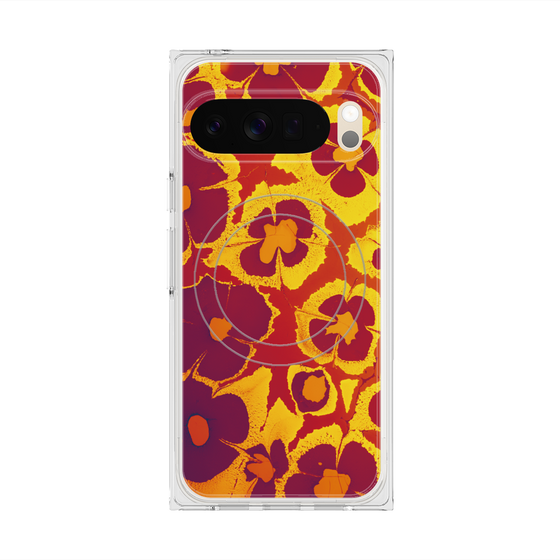 Premium Square Case with Pixelsnap［ y2k(Year2000) - Flower - Orange purple ］