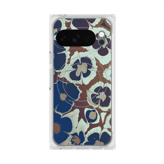 Premium Square Case with Pixelsnap［ y2k(Year2000) - Flower - Brown Navy ］