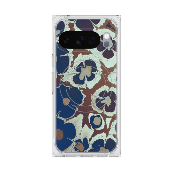 Premium Square Case with Pixelsnap［ y2k(Year2000) - Flower - Brown Navy ］