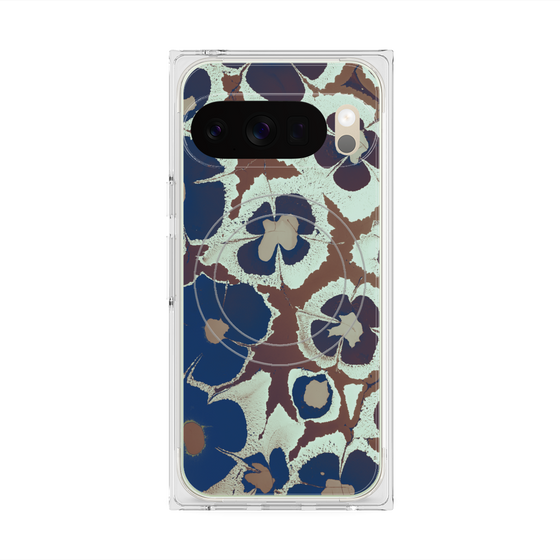 Premium Square Case with Pixelsnap［ y2k(Year2000) - Flower - Brown Navy ］
