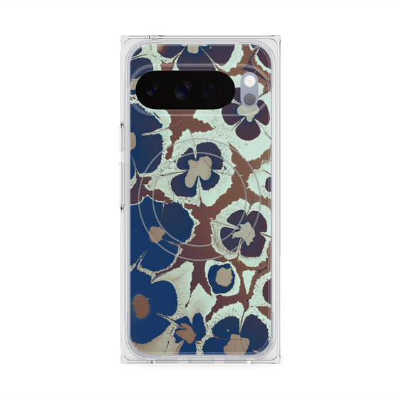 Premium Square Case with Pixelsnap［ y2k(Year2000) - Flower - Brown Navy ］