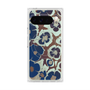 Premium Square Case with Pixelsnap［ y2k(Year2000) - Flower - Brown Navy ］