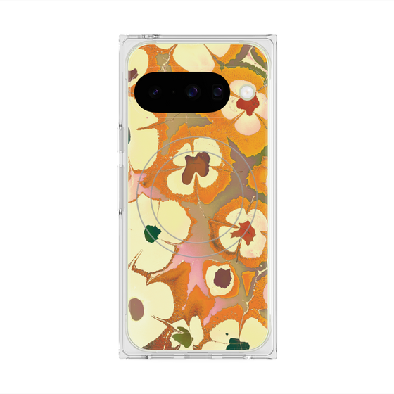 Premium Square Case with Pixelsnap［ y2k(Year2000) - Flower - Orange Pink ］