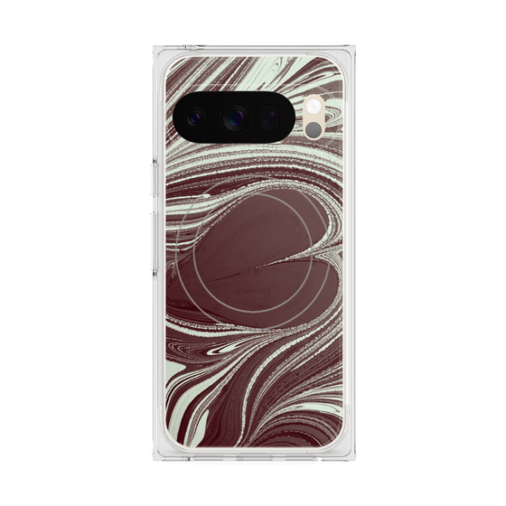 Premium Square Case with Pixelsnap［ y2k(Year2000) - Heart - Chocolate Mint ］