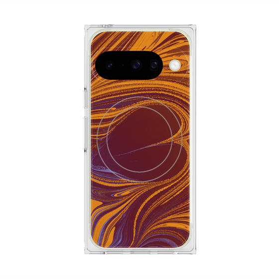 Premium Square Case with Pixelsnap［ y2k(Year2000) - Heart - High contrast Orange ］