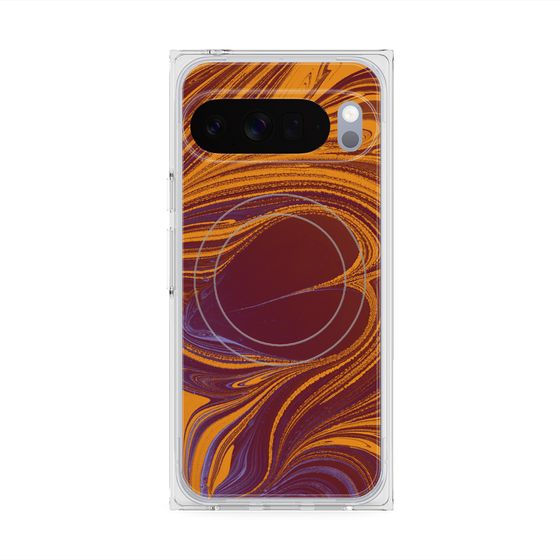 Premium Square Case with Pixelsnap［ y2k(Year2000) - Heart - High contrast Orange ］