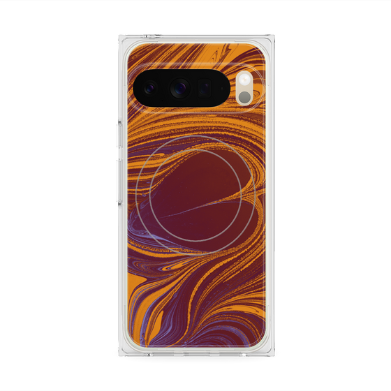 Premium Square Case with Pixelsnap［ y2k(Year2000) - Heart - High contrast Orange ］