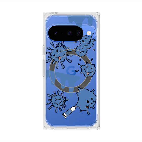 Premium Square Case with Pixelsnap［ PAINTING SMILE Blue ］