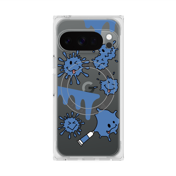 Premium Square Case with Pixelsnap［ PAINTING SMILE Blue ］