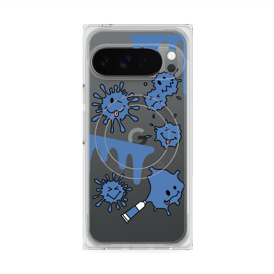 Premium Square Case with Pixelsnap［ PAINTING SMILE Blue ］