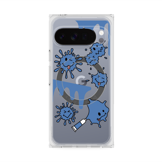 Premium Square Case with Pixelsnap［ PAINTING SMILE Blue ］