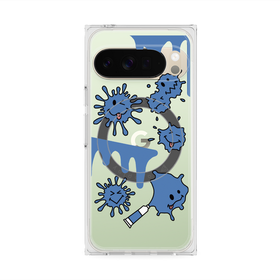 Premium Square Case with Pixelsnap［ PAINTING SMILE Blue ］