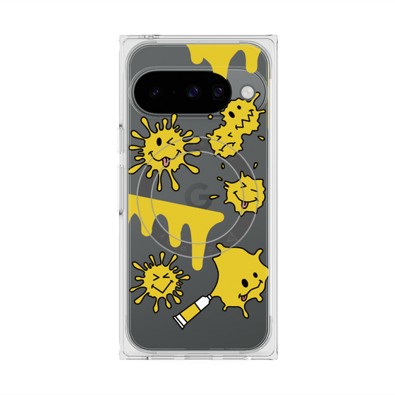 Premium Square Case with Pixelsnap［ PAINTING SMILE Yellow ］