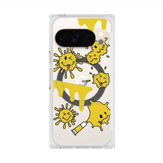 Premium Square Case with Pixelsnap［ PAINTING SMILE Yellow ］