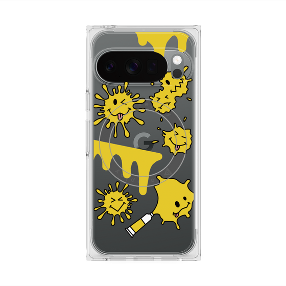 Premium Square Case with Pixelsnap［ PAINTING SMILE Yellow ］