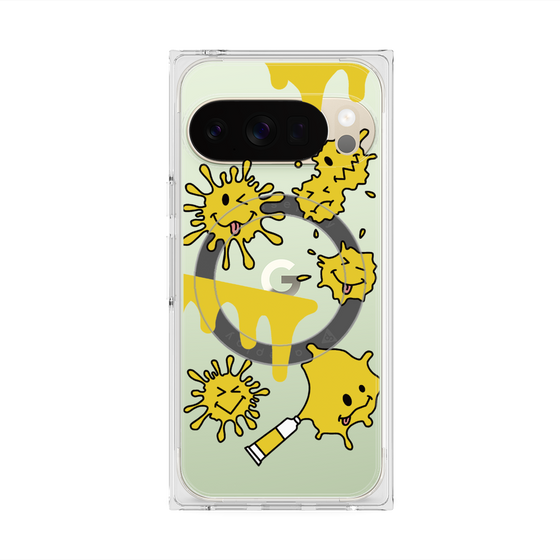 Premium Square Case with Pixelsnap［ PAINTING SMILE Yellow ］