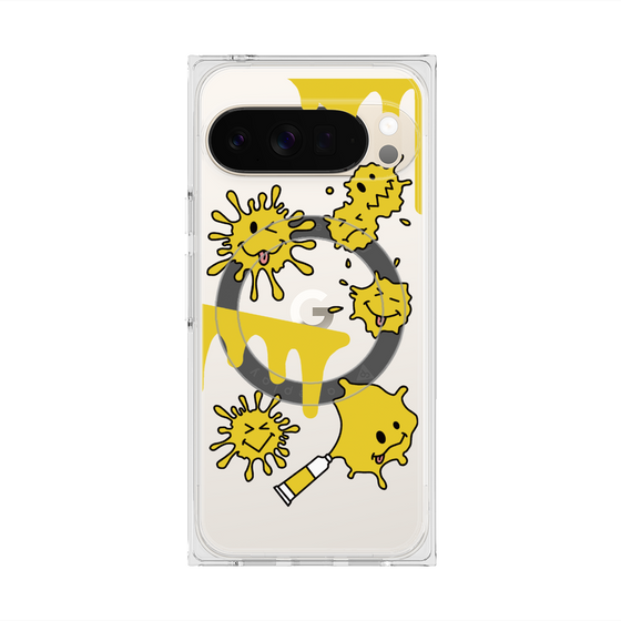 Premium Square Case with Pixelsnap［ PAINTING SMILE Yellow ］