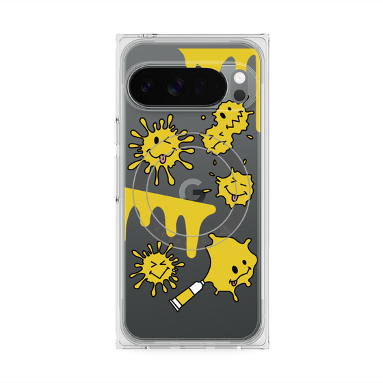 Premium Square Case with Pixelsnap［ PAINTING SMILE Yellow ］