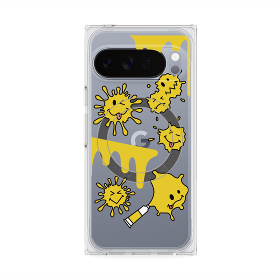 Premium Square Case with Pixelsnap［ PAINTING SMILE Yellow ］