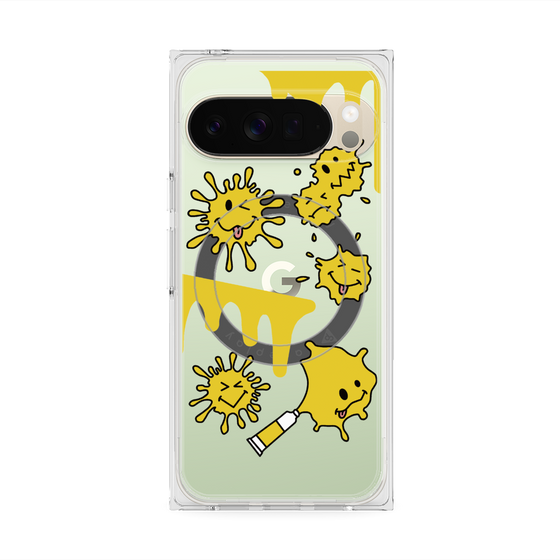 Premium Square Case with Pixelsnap［ PAINTING SMILE Yellow ］