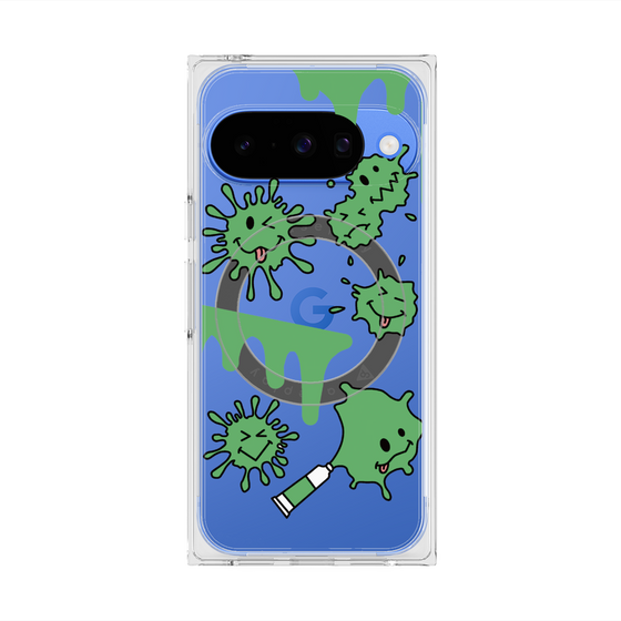 Premium Square Case with Pixelsnap［ PAINTING SMILE Green ］