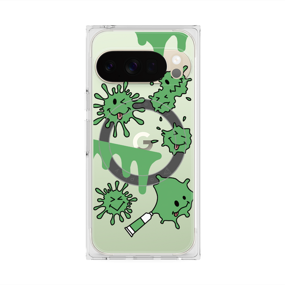 Premium Square Case with Pixelsnap［ PAINTING SMILE Green ］