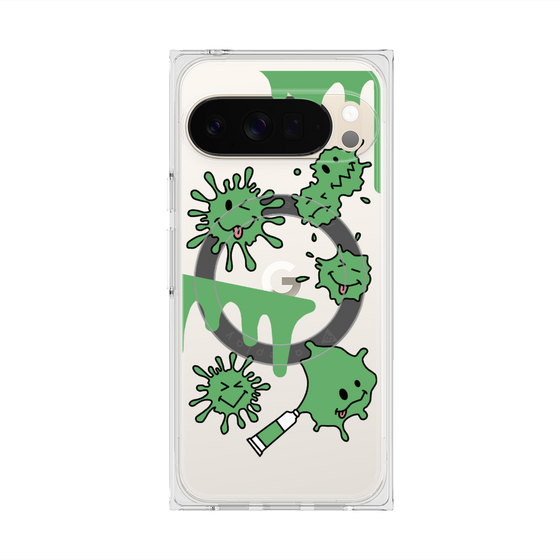 Premium Square Case with Pixelsnap［ PAINTING SMILE Green ］
