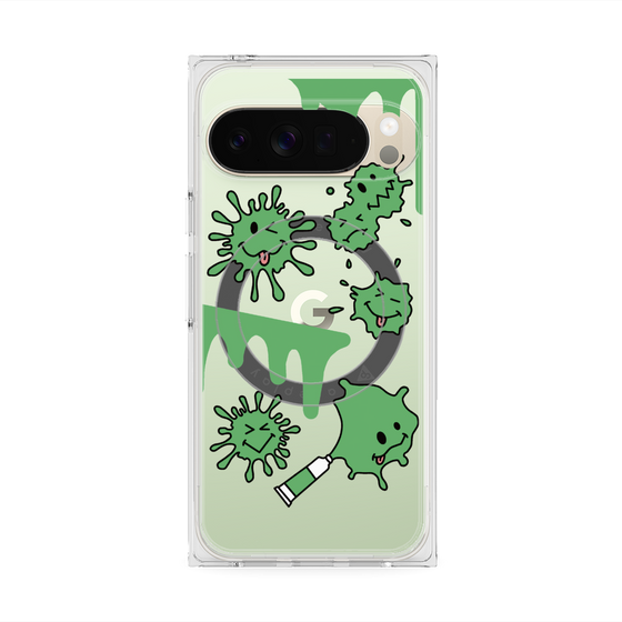 Premium Square Case with Pixelsnap［ PAINTING SMILE Green ］