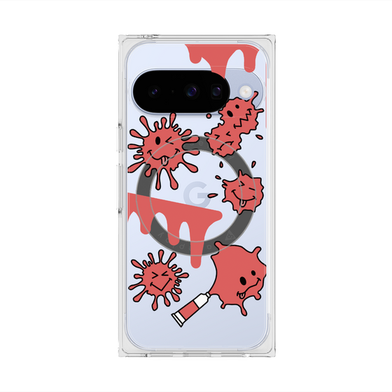Premium Square Case with Pixelsnap［ PAINTING SMILE Red ］