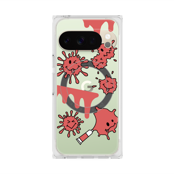 Premium Square Case with Pixelsnap［ PAINTING SMILE Red ］