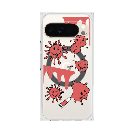 Premium Square Case with Pixelsnap［ PAINTING SMILE Red ］