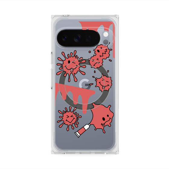 Premium Square Case with Pixelsnap［ PAINTING SMILE Red ］