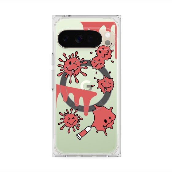 Premium Square Case with Pixelsnap［ PAINTING SMILE Red ］
