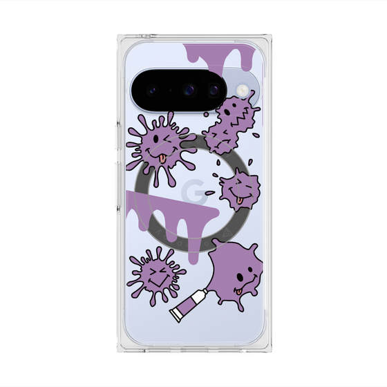 Premium Square Case with Pixelsnap［ PAINTING SMILE Purple ］
