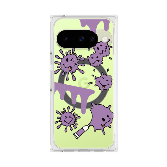 Premium Square Case with Pixelsnap［ PAINTING SMILE Purple ］
