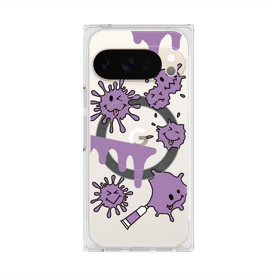 Premium Square Case with Pixelsnap［ PAINTING SMILE Purple ］