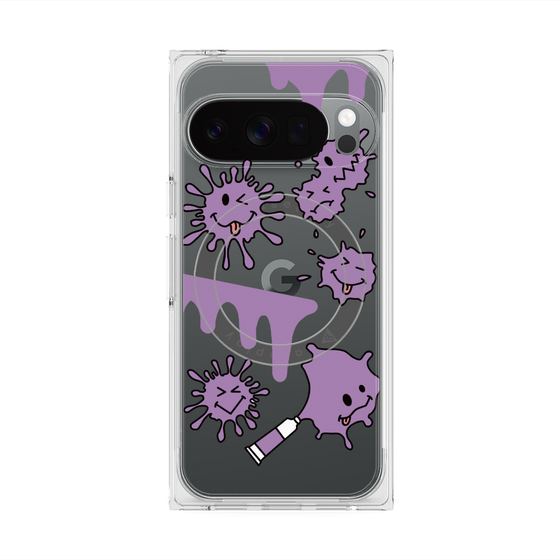 Premium Square Case with Pixelsnap［ PAINTING SMILE Purple ］