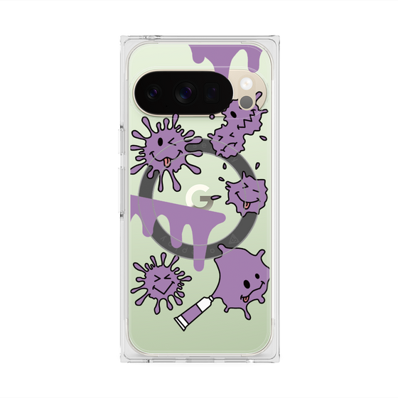 Premium Square Case with Pixelsnap［ PAINTING SMILE Purple ］