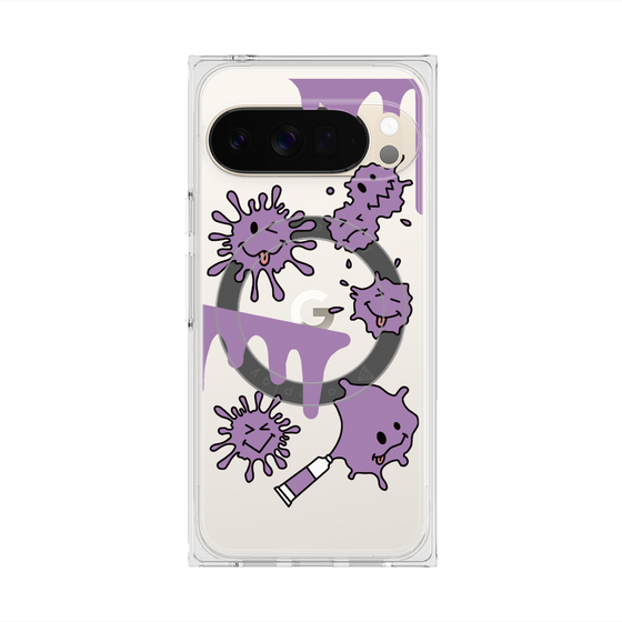 Premium Square Case with Pixelsnap［ PAINTING SMILE Purple ］