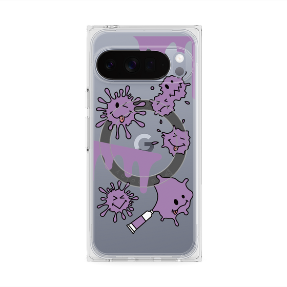 Premium Square Case with Pixelsnap［ PAINTING SMILE Purple ］