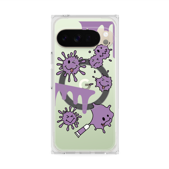 Premium Square Case with Pixelsnap［ PAINTING SMILE Purple ］