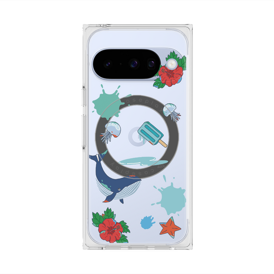 Premium Square Case with Pixelsnap［ DRAWING PAPER Blue ］