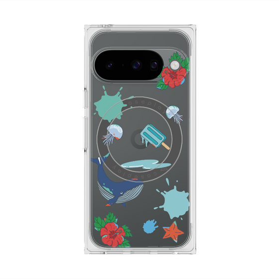 Premium Square Case with Pixelsnap［ DRAWING PAPER Blue ］