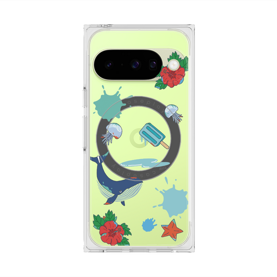 Premium Square Case with Pixelsnap［ DRAWING PAPER Blue ］