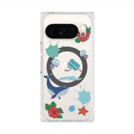 Premium Square Case with Pixelsnap［ DRAWING PAPER Blue ］