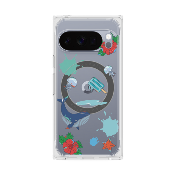 Premium Square Case with Pixelsnap［ DRAWING PAPER Blue ］