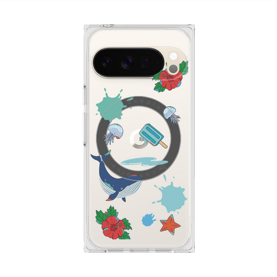 Premium Square Case with Pixelsnap［ DRAWING PAPER Blue ］