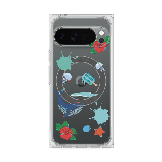 Premium Square Case with Pixelsnap［ DRAWING PAPER Blue ］